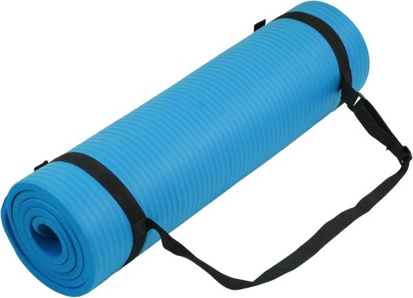 Yoga Mat, 1/2-Inch Extra Thick High Density Exercise Mat, Anti-Tear Exercise Yoga Mat with Carrying Strap, Suitable for Various Yoga Exercises
